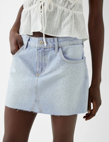 Fustă de blugi Bershka, albastru