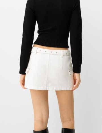 Fustă de blugi Bershka, alb