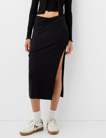 Fustă midi Bershka, negru