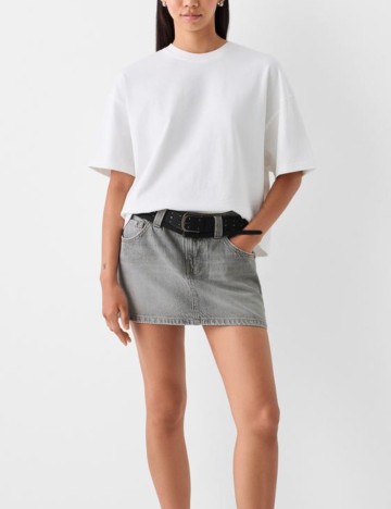 Fustă de blugi Bershka, gri