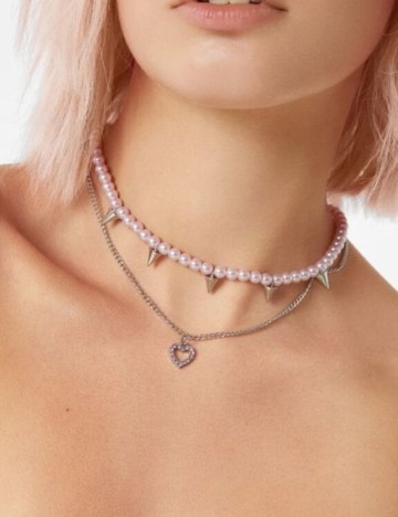 Set Coliere Bershka, argintiu