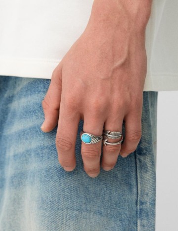 Set inele Bershka, argintiu