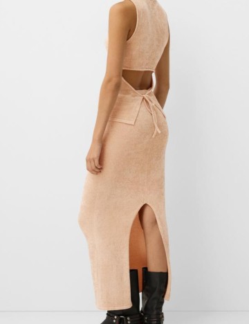 Fustă midi Bershka, maro