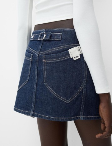 Fustă de blugi Bershka, albastru