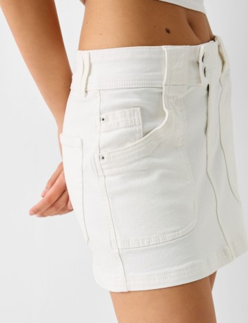 Fustă de blugi Bershka, alb