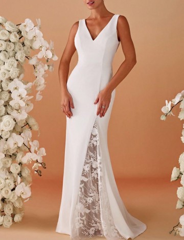 Rochie de mireasă Shein Ever Pretty, alb