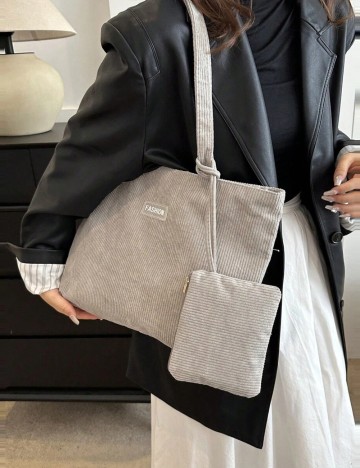 Set geantă si borsetă Shein, gri