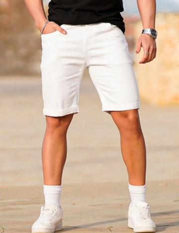 Pantaloni scurți Shein, alb