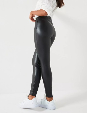 Colanți imitație piele V by Very, negru