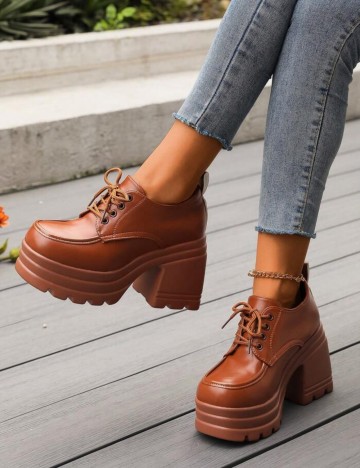 Pantofi cu toc Shein, maro