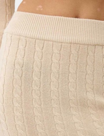 Fustă midi Bershka, bej