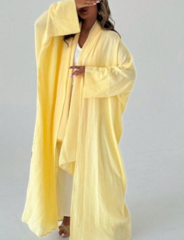 Cardigan lung Shein, galben