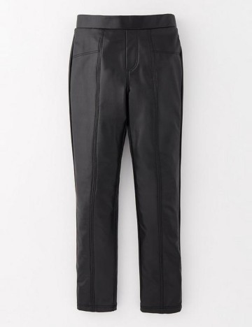 Pantaloni imitație din piele Very, negru