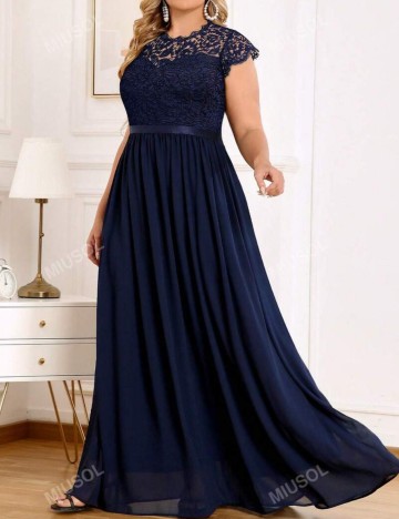 Rochie de ocazie Shein Curve+ MIUSOL, bleumarin