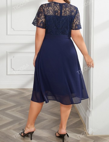 Rochie midi Shein Curve+, albastru