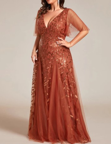 Rochie de ocazie Shein Ever Pretty, cărămiziu