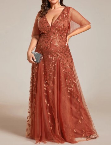 Rochie de ocazie Shein Ever Pretty, cărămiziu