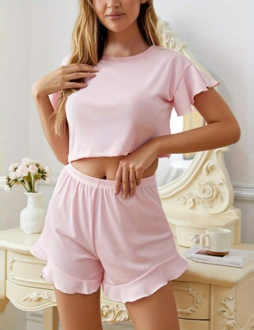 Compleu pijamale Shein, roz