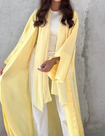 Cardigan lung Shein, galben