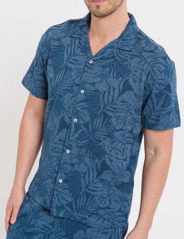 Cămașă cu m&acirc;necă scurtă Jack & Jones, albastru