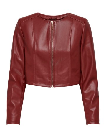 Jachetă imitație de piele Only, vișiniu