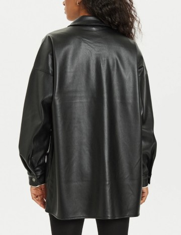 Jachetă imitație de piele Noisy May, negru