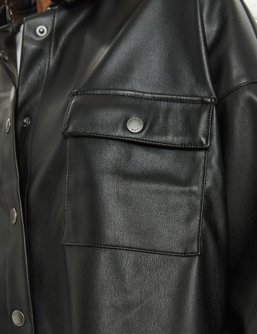 Jachetă imitație de piele Noisy May, negru