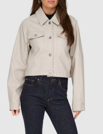 Geacă Imitație Piele Only, bej