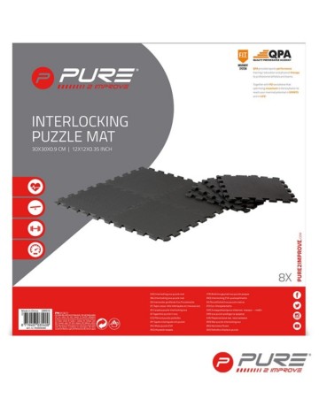 Covoraș puzzle Pure2Improve, negru