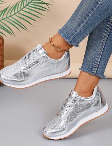Pantofi Sport Shein, argintiu