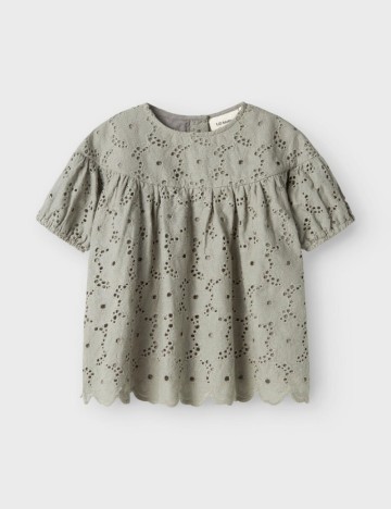 Cămașă cu m&acirc;necă scurtă Lil Atelier, verde