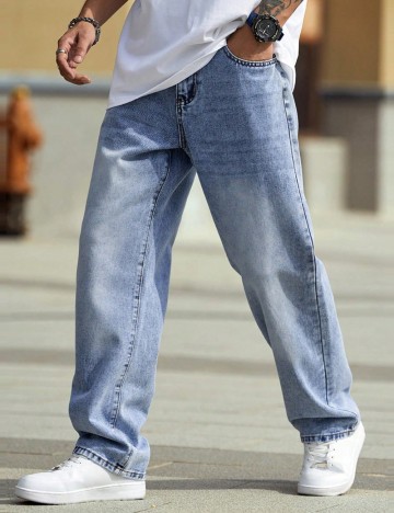 Jeans Shein MANFINITY, albastru