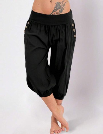 Pantaloni 3/4 Shein, negru