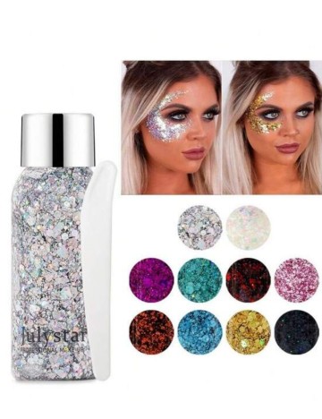 Gel cu sclipici pentru față, păr și corp Shein, negru