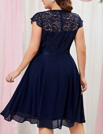 Rochie midi Shein Curve+, bleumarin