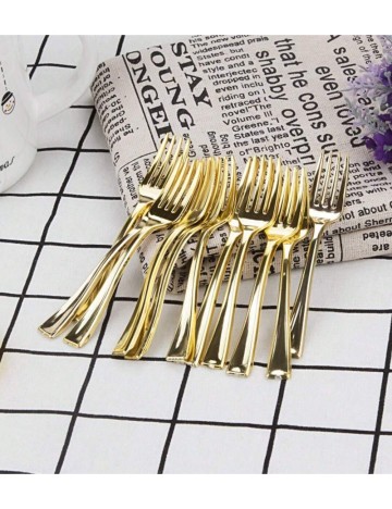 Set furculițe de unică folosință Shein, auriu