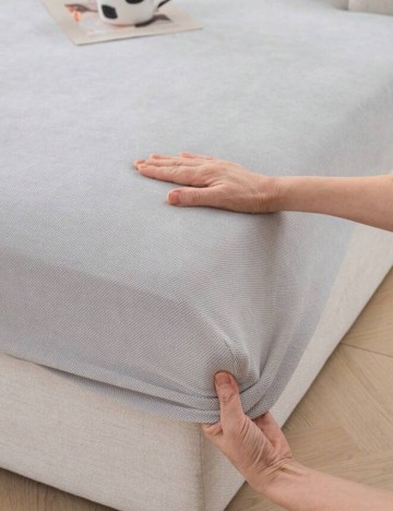 Cearşaf de pat bandă elastică Shein, gri