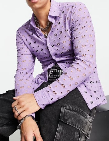 Cămașă ASOS, mov