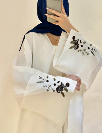 Cardigan lung Shein, alb