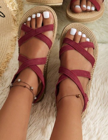 Sandale Shein, vișiniu