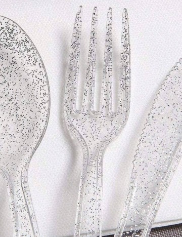 Set furculițe de unică folosință Shein, transparent