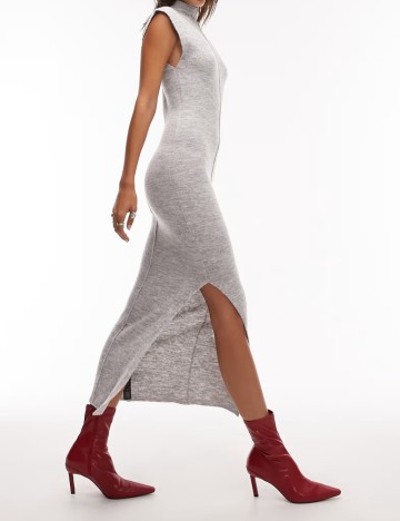 Rochie maxi Topshop, gri