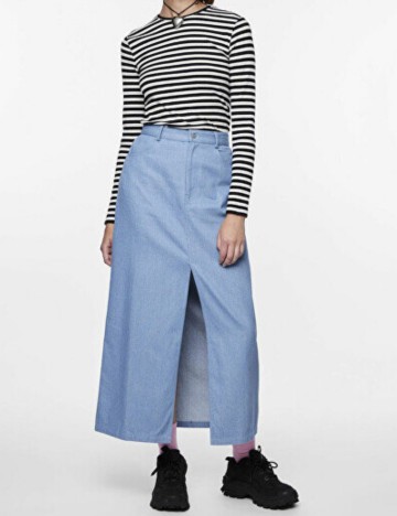 Fustă de blugi Pieces, albastru