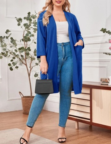 Cardigan Shein Curve+, albastru