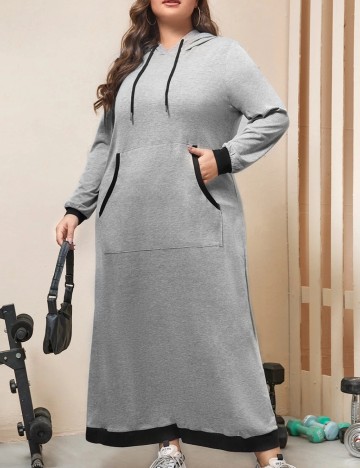 Rochie maxi Shein Curve+, gri