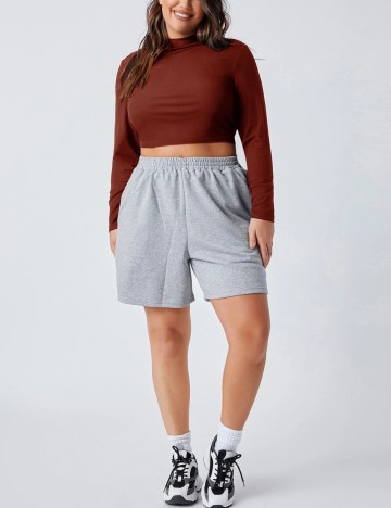 Top Shein Curve+, cărămiziu