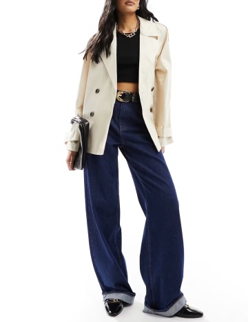 Trench scurt ASOS, crem