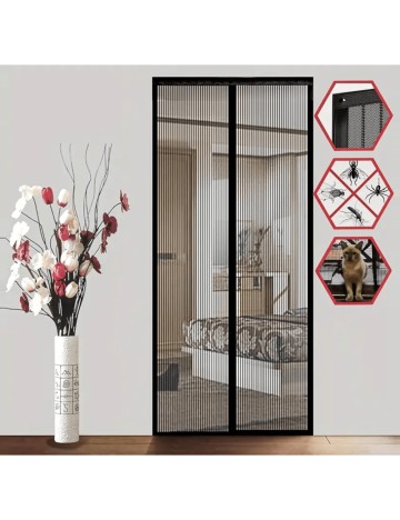 Plasă de ț&acirc;nțari magnetică pentru ușă Shein, negru