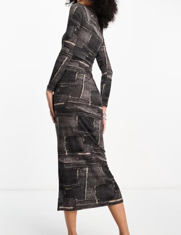 Rochie midi Collusion, mix culori