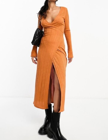 Rochie midi ASOS, portocaliu